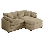 Light Brown / 2 Pc. 2 Seater Sectional, Ottoman