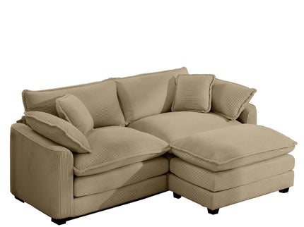 Oversized Modular Cushion Sofa With Ottoman, Low Back, Deep Seating Sofa Set