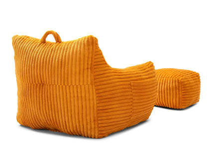 Giant Bean Bag Chair With Armrests And Footstool