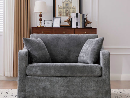 Farmhouse Accent Chair With 2 Bolster Pillows