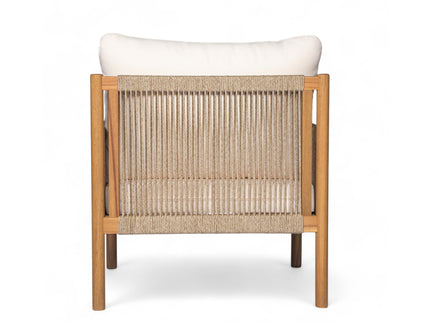 Modern Outdoor Woven Lounge Chair With Solid Wood Frame - Teak