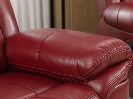 Home Theater Seating Manual Recliner Chair With Center Console And Led Light Strip For Living Room