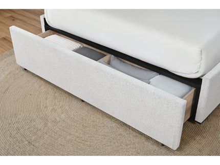 Sacha - Bed With LED And Bookcase Headboard, Built In Siderail Storage