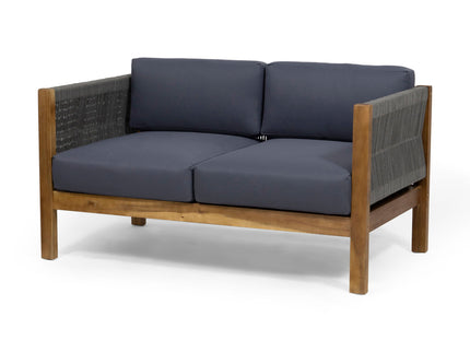 Charlotte - Outdoor And Rope 4 Seater Chat Set With Cushions - Teak