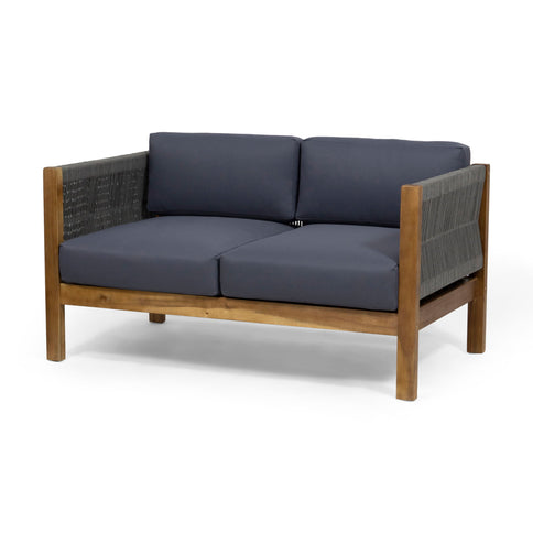 Charlotte - Outdoor And Rope 4 Seater Chat Set With Cushions - Teak