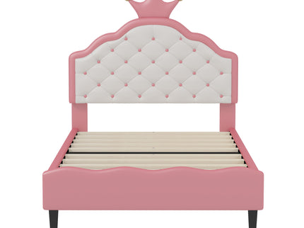 Lovely Crown Fantasy Princess Bed With Tufted Headboard
