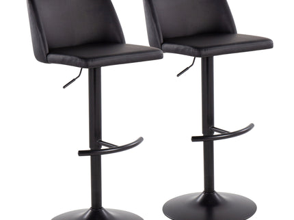 Toriano - Contemporary Adjustable Bar Stool With Rounded T Footrest (Set of 2)