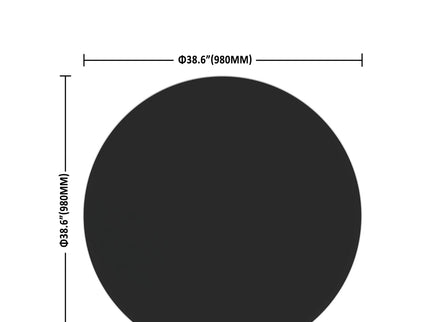 38.6" Round Tempered Glass Table Top Glass Beveled Polished Edge