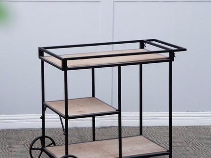 Shelf With Wheel - Black / Brown