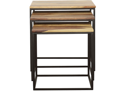 3 Piece Nesting Design Table Set - Brown