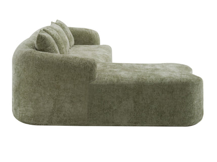 Modular L-Shape Sectional Sofa With Curved Chaise