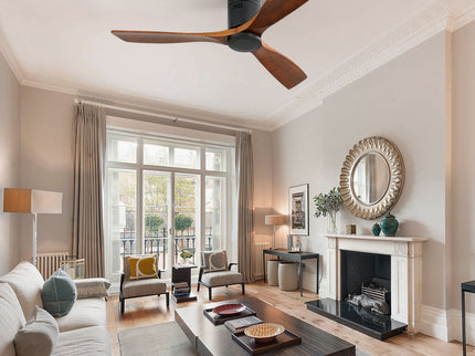 Low Profile Ceiling Fan DC, 3 Blade, Noiseless Reversible Motor, Remote Control