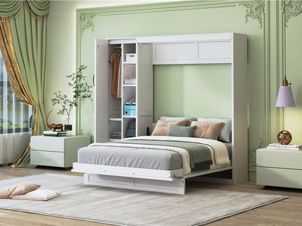 Murphy Wall Bed With Shelves, Wardrobe And LED Lights