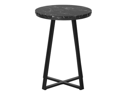 Accent Table, Side, Round Marble Look Contemporary & Modern - Black