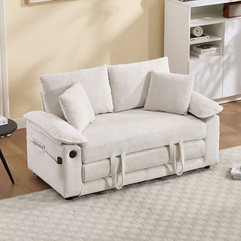 Upholstered Futon Convertible Floor Sofa Bed
