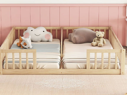 Double Floor Bed With Fence, Guardrails, Without Door