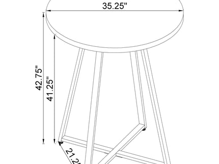 Burkhart - Round Height Bistro Bar Table - Brown Oak