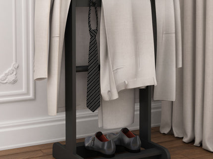 Accent Portable Garment Rack, Clothes Valet Stand With Storage Organizer