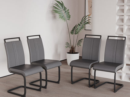Modern Dining Chairs With High Back Upholstered Design Metal Legs