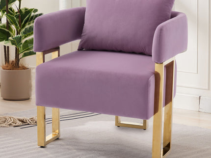 Modern Decorative Chair Teddy Fleece Upholstered And Metal Foot