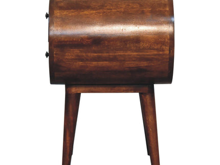 Large Chestnut Circular Bedside