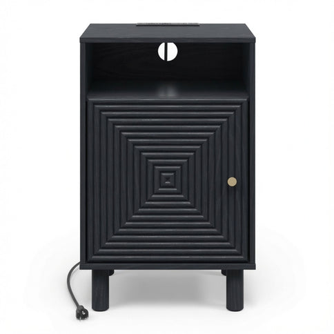 Nightstand With Charging Station & Storage