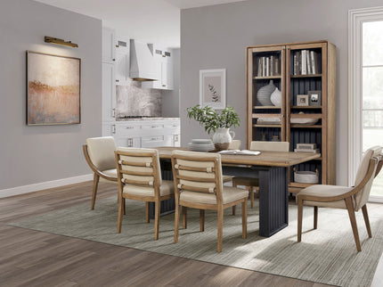 Double Pedestal Table Latte - Light Brown