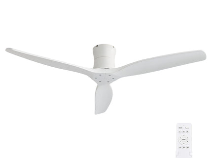 52" Ceiling Fan, No Light Flush Mount Low Profile 3 Blades With Remote Control