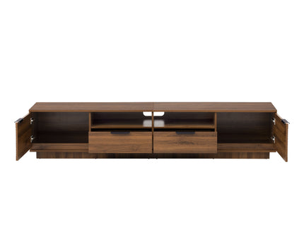 TV Stand, Entertainment Center With Deep Drawers, Cable Management & Soft Closing Hinges