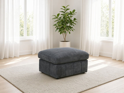 Oversized Ottoman Footrest Extra Seat Living Room - Dark Gray