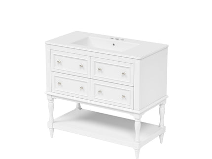 Bathroom Vanity Cabinet With Undermount Sink, 4 Drawer Set