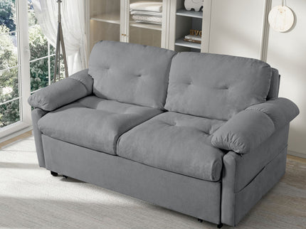 Convertible Pull Out Sofa Bed Queen Size, 3 In 1 With Side Storage