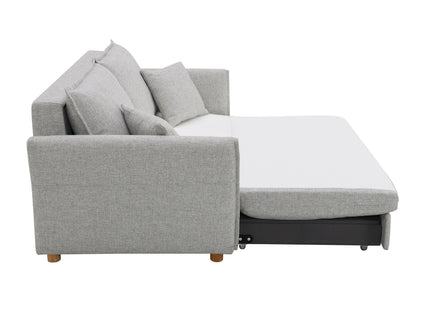 Oren - Chenille Sleeper Sectional Sofa With Storage 2 Toss Pillows - Gray