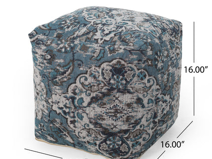 Anita - Square Pouf Ottoman And Floor Cushion - Blue