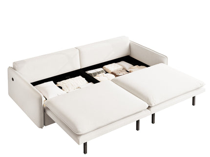 4 Seat Convertible Sleeper Sofa Bed, Modern With Storage