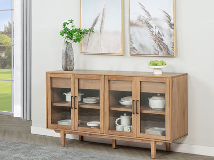 4 Door Sideboard With Dual Drawers - Natural