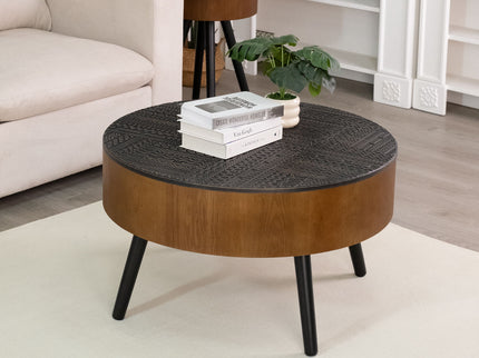 Round Coffee Table With Storage Function For Living Rooms