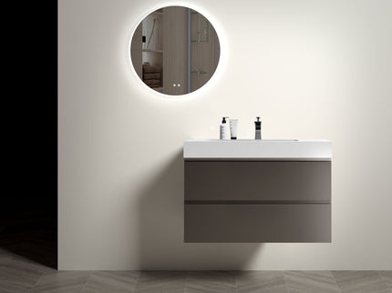 Alice - Bathroom Vanity With Sink, Large Storage Wall Mounted Floating Bathroom Vanity For Modern Bathroom, One-Piece Sink Basin Without Drain And Faucet
