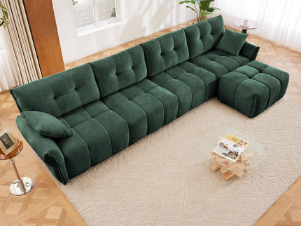 Sofa Set With Ottoman And Pillows, Textured, High Resilience Cushions