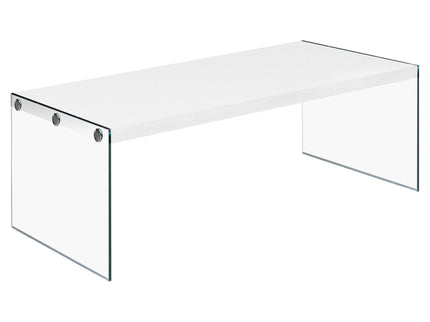 Coffee Table Rectangular For Living Room Clear Tempered Glass