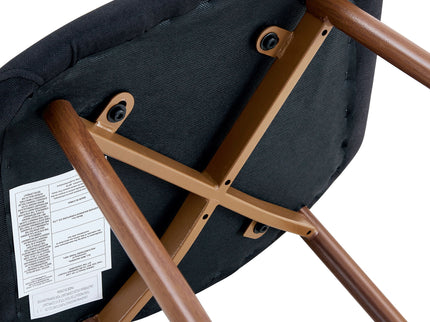 Luxury Simple Chair (Set of 4) Linen Cotton High Resilience Dining Chair With Metal Color Leg - Black / Walnut