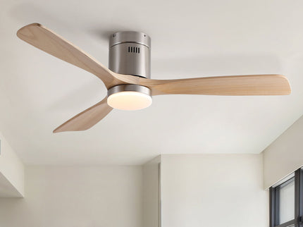 Low Profile Flush Mount Intergrated LED Ceiling Fan With Light And Silent Reversible Motor