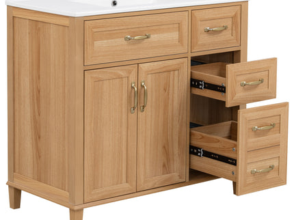 Bathroom Vanity With Sink, Soft Close Doors & Drawers - Wood