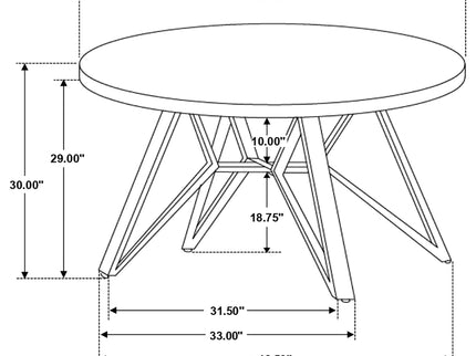 Royceton - Top Dining Table Industrial Round Dining Table - Gray / Black