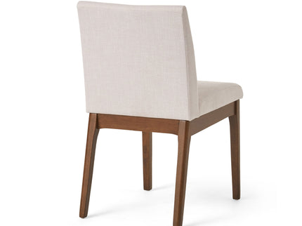 Dining Chairs With Upholstered Seat And Backrest (Set of 2) - Light Beige / Walnut