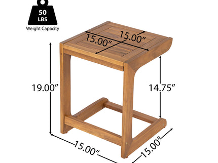 Ashwell - Acacia Wood Side Table - Teak