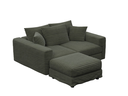 Convertible Deep Seat Sofa With Soft Pillows And Ottomans