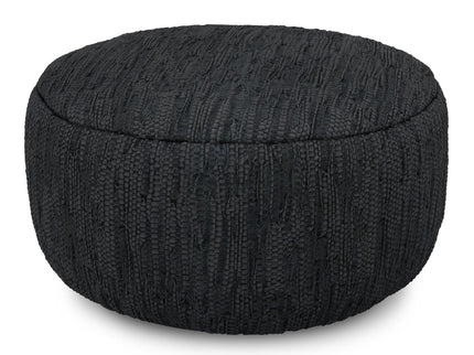 Fredrik - Round Pouf - Black