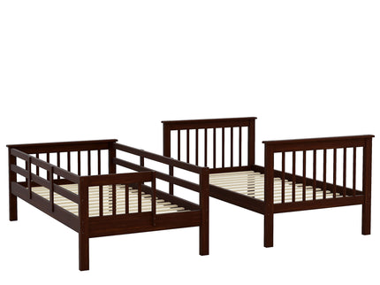 Stairway Bunk Bed With Storage And Guard Rail For Bedroom