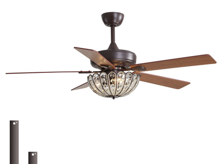 52" Ceiling Fan, 5 Blades, Reversible DC Motor - Coffee